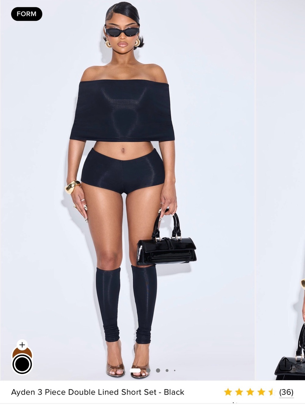 Fashion Nova Black Strapless Tube Top with Detachable Sleeves
